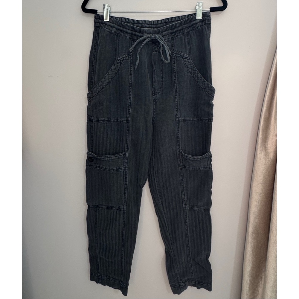 Free People Charcoal Cargo Pants